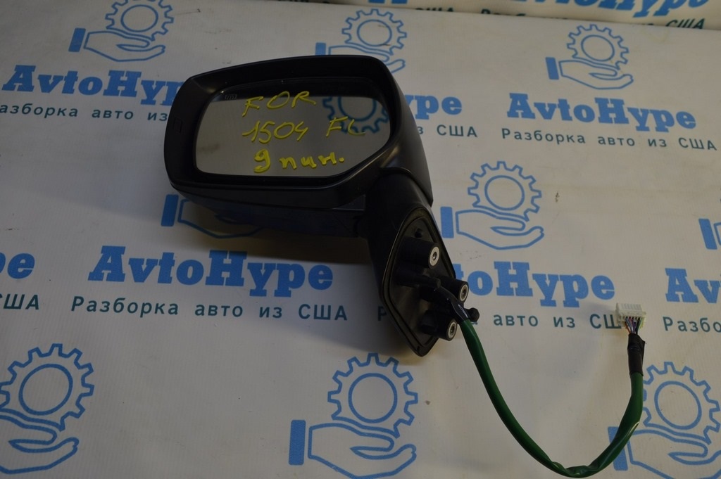 Зеркало боковое левое Subaru Forester 14-18 SJ (04) 9 пин синий цвет подогрев,без поворотника