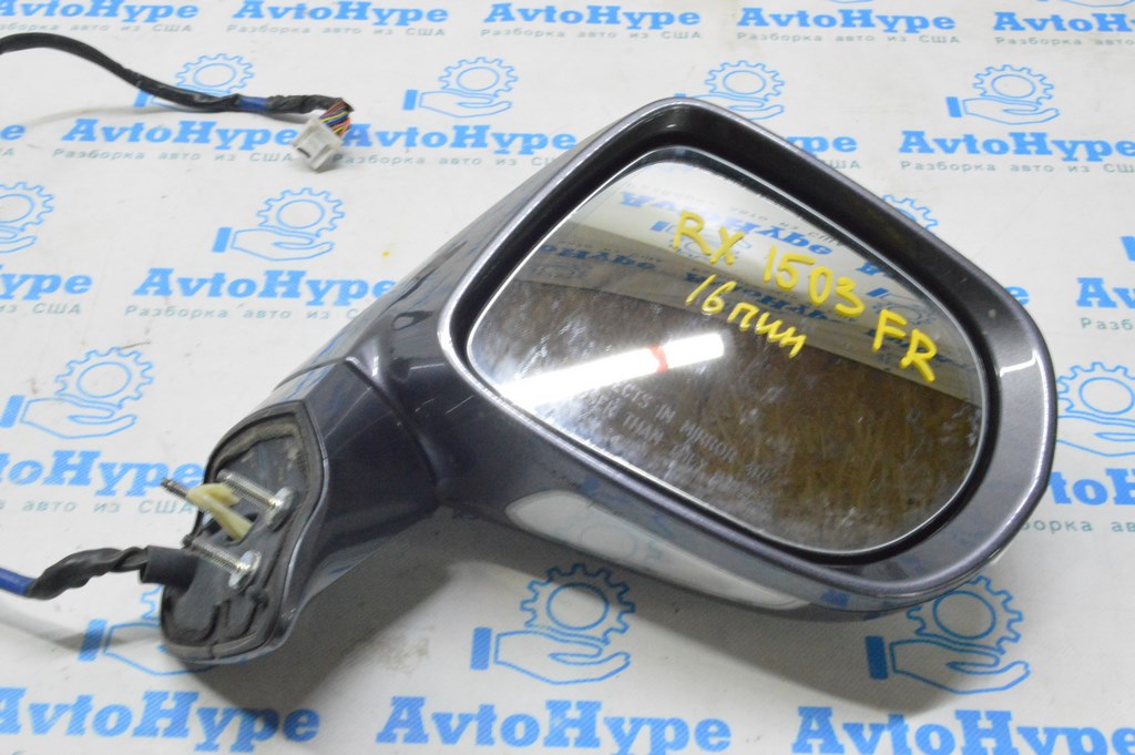 Зеркало боковое прав Lexus RX350 RX450h 10-15 16 пин,автозатемн,поворотн,подсветк,BSM (03)граф