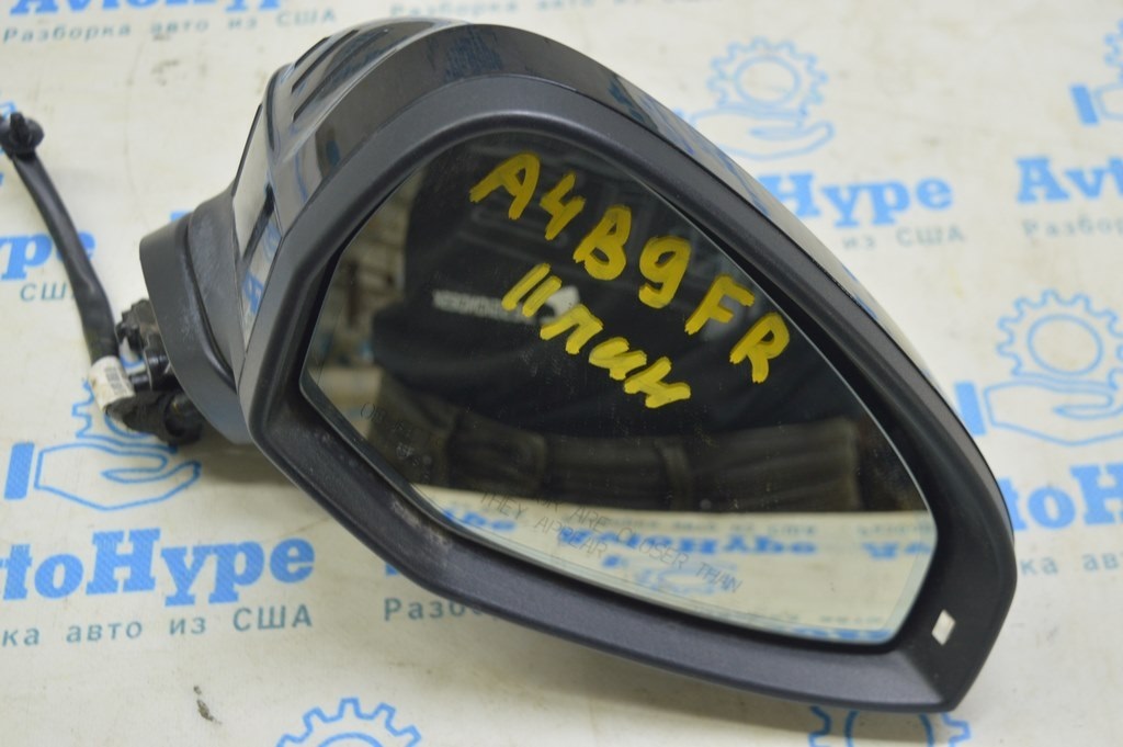 Зеркало боковое правое Audi A4 B9 17-19 11 пинов, поворотн, под память,автозатемн,черное (02) — фото 2