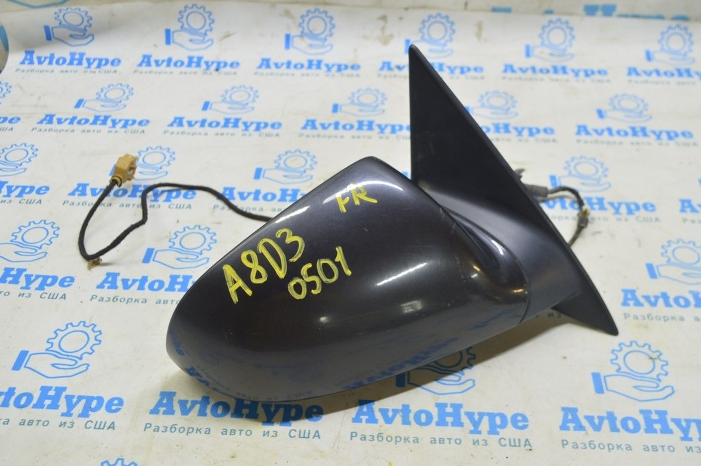 Зеркало боковое правое Audi A8 D3 03-09 синее (01)