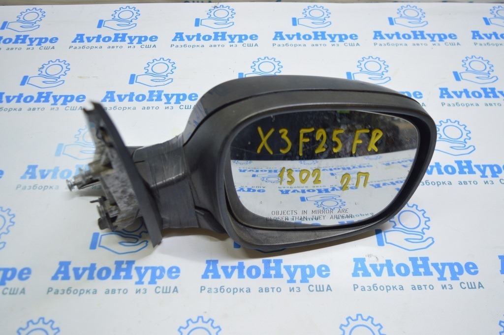 Зеркало боковое правое BMW X3 F25 11-14 2 пина, черное (02) деф