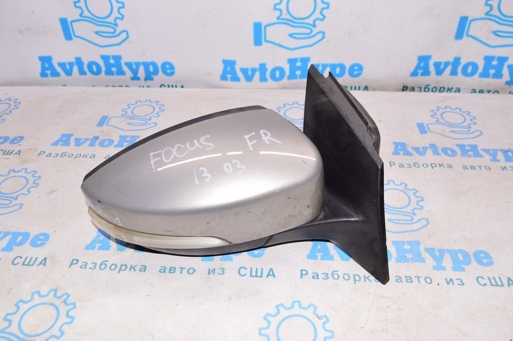 Зеркало боковое правое Ford Focus mk3 11-14 дорест usa с поворотником (03) 7пин серебро — фото 2