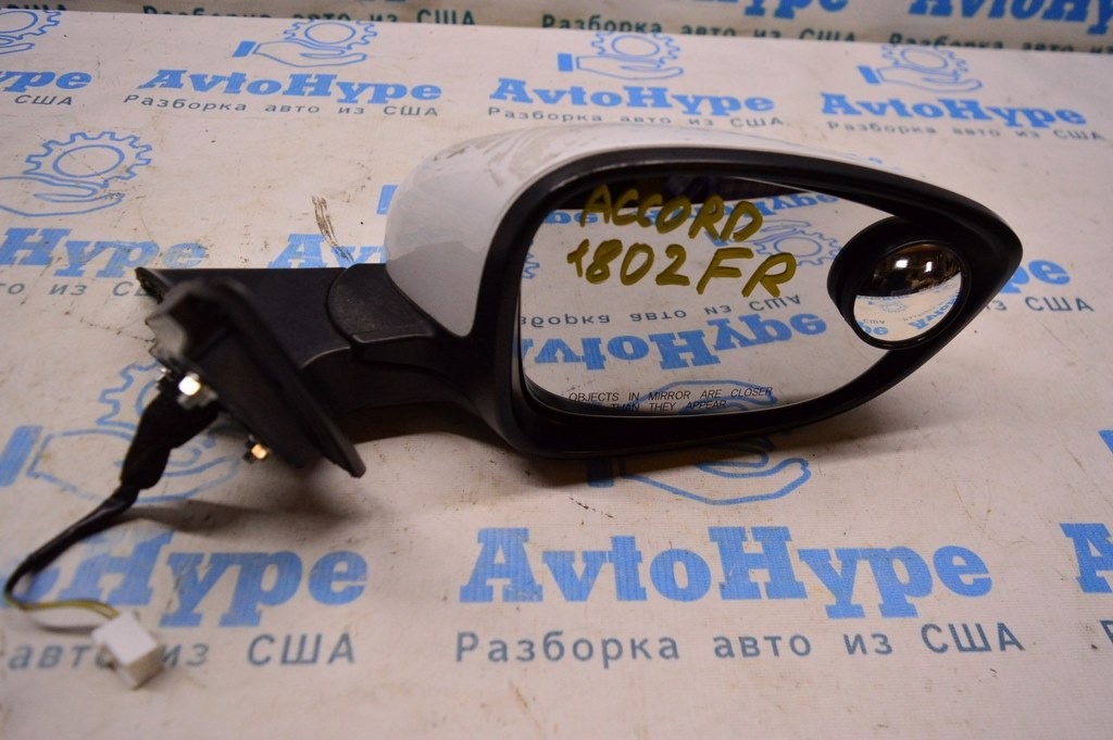Зеркало боковое правое Honda Accord 18- 3 пина (02) белый перламутр