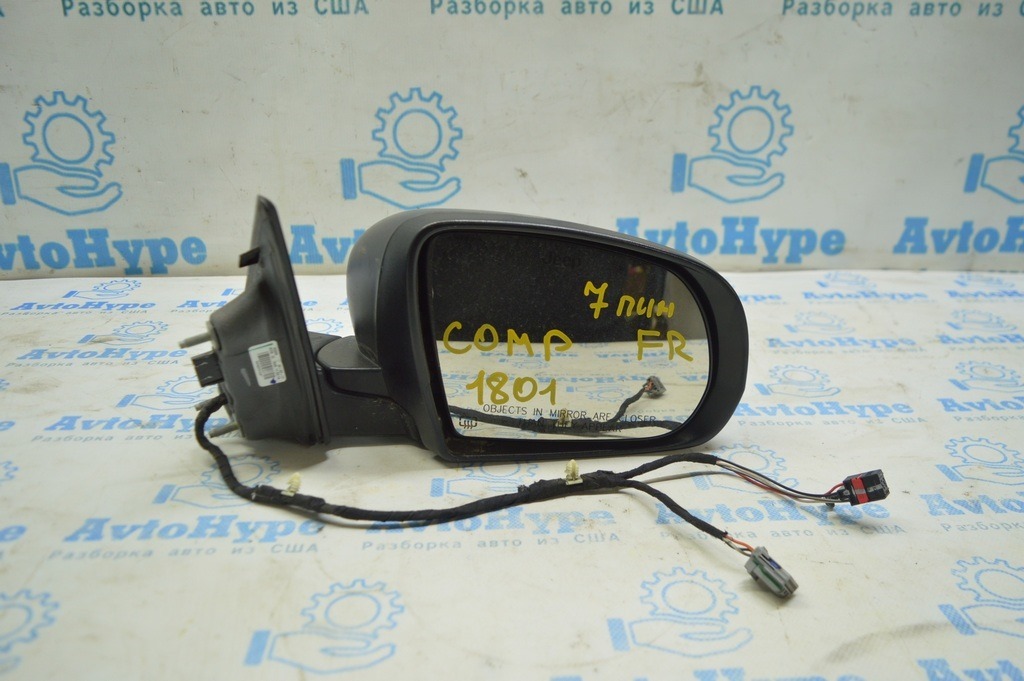 Зеркало боковое правое Jeep Compass 17- 3+4 пинов, поворотник, подогрев, графит,Trailhawk (01)