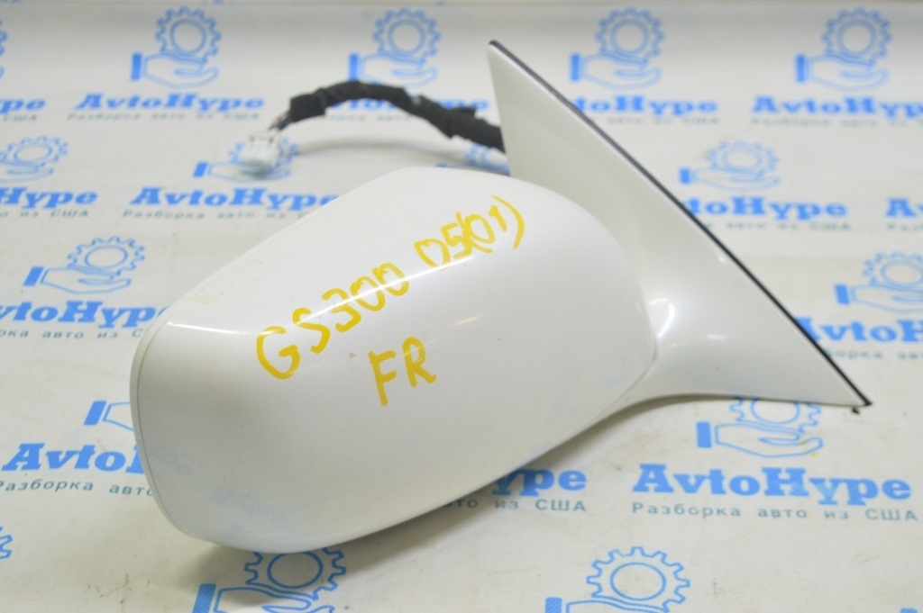 Зеркало боковое правое Lexus GS300 GS350 GS430 GS450h 06-07 14 пинов, подогрев (01) белое