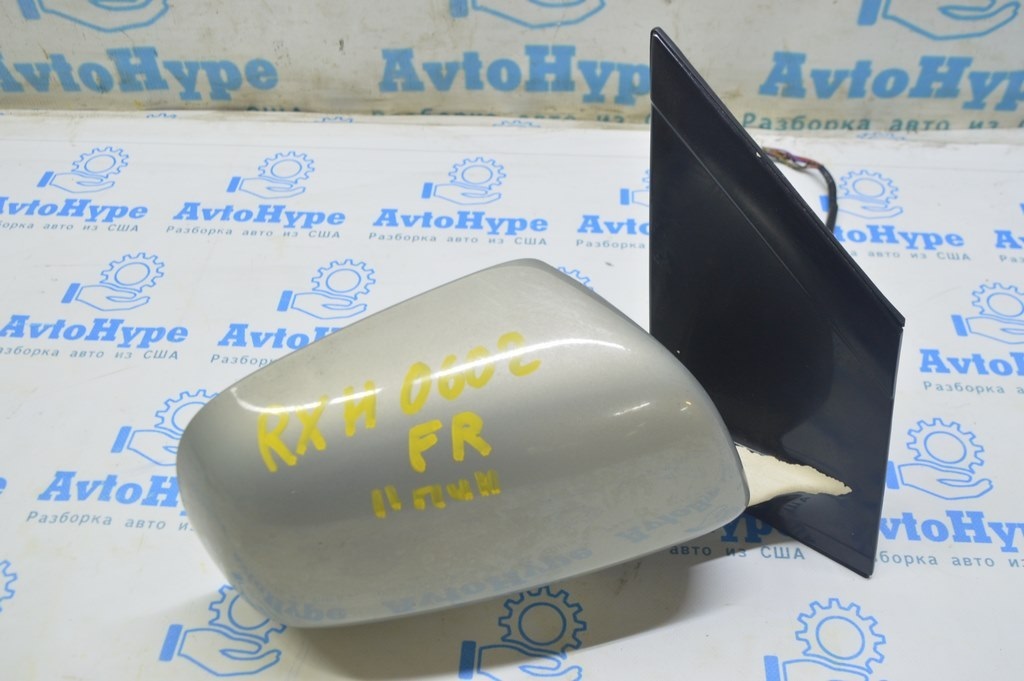 Зеркало боковое правое Lexus RX330 RX350 RX400h 04-09 11 пинов (02) серебро, облезла краска — фото 2