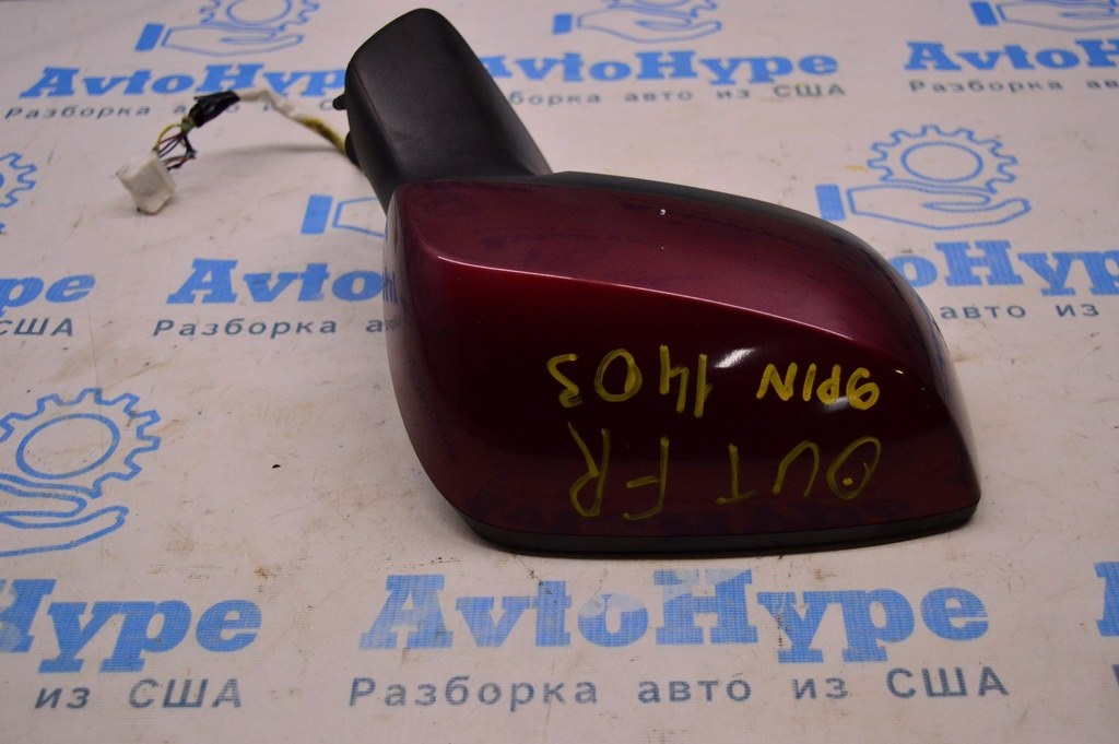 Зеркало боковое правое Subaru Outback 15-19 (03) 9 пинов, подогрев ,бордовое