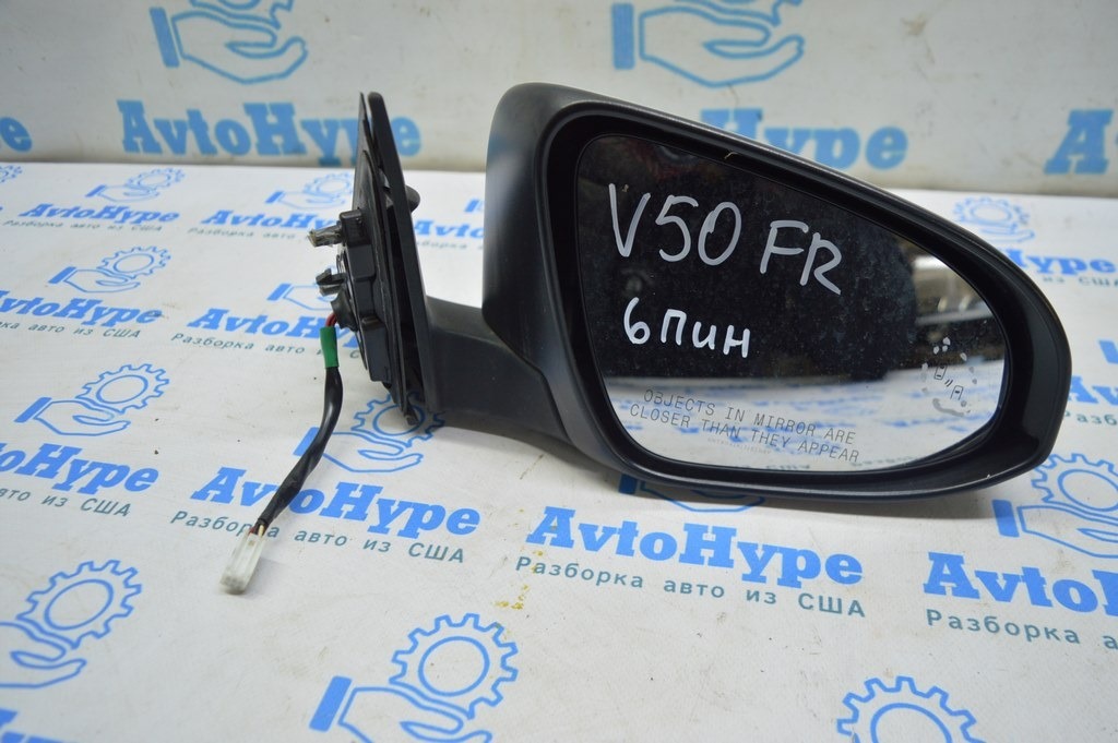 Зеркало боковое правое Toyota Camry v50 12-14 6 пинов, BSM, белое (02) usa