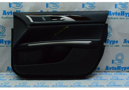 Обшивка двери (карточка) перед прав Lincoln MKZ 13- черн с дерев. вставкой (04) DP5Z-5423942-BL