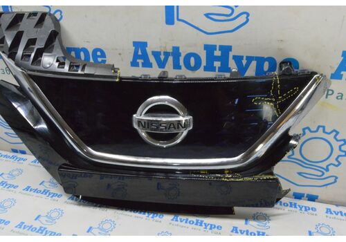 Обрамление решетки радиатора Nissan Leaf 18-22 черн глянец с хром молдингом (02) нет фрагмента 620705SA0A