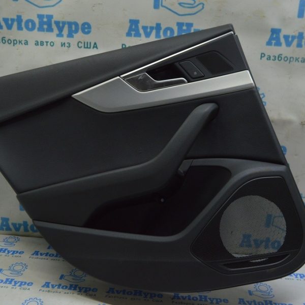 Обшивка двери карточка задняя левая Audi A4 B9 17-19 черная 8W0-867-303-B-WFA