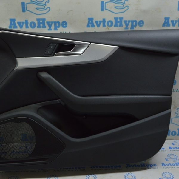Обшивка двери карточка передняя правая Audi A4 B9 17-19 черная, тычка 8W0-867-104-B-WFA