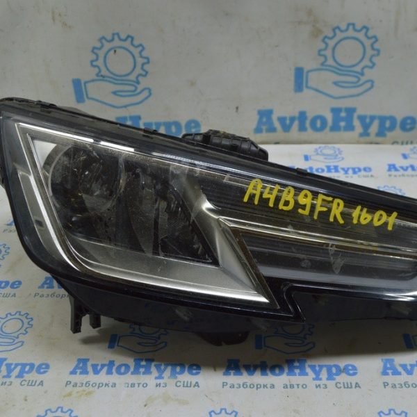 Фара передняя правая в сборе Audi A4 B9 17-19 ксенон+LED (01) слом крепление 8W0-941-044-B