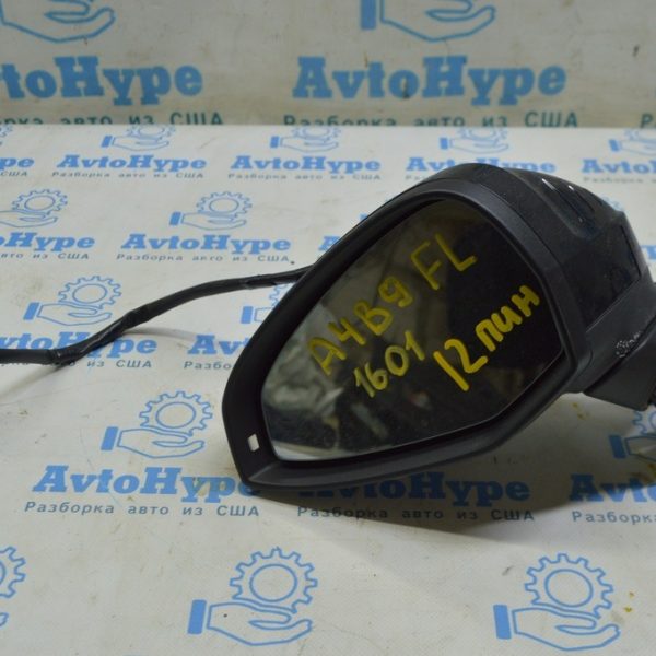 Зеркало боковое левое Audi A4 B9 17-19 12 пинов, поворотник, автозатемнение, под память, черн 8W1857409E 9B9