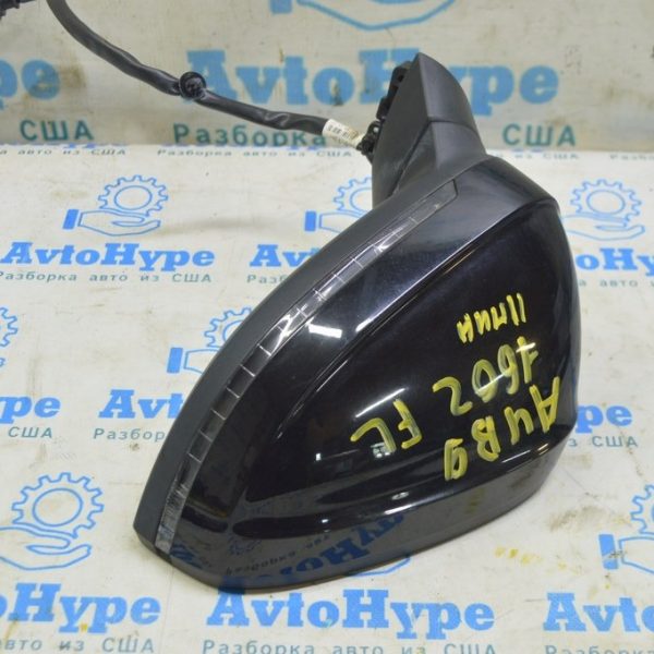Зеркало боковое левое Audi A4 B9 17-19 11 пинов, поворотник, черное (02) 8W1857409G 9B9