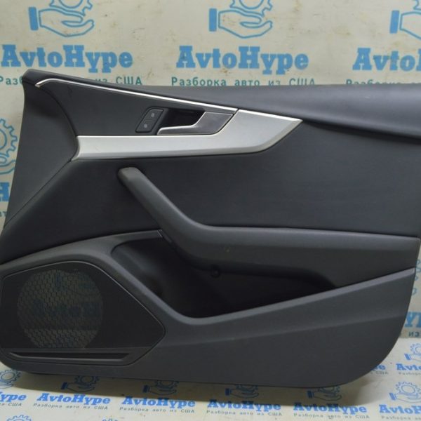 Обшивка двери карточка передняя правая Audi A4 B9 17-19 черная 8W0-867-104-B-WFA