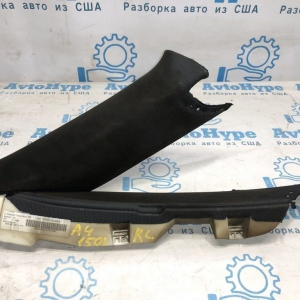 Накладка задней форточки левая Audi A4 B8 13-16 рест седан, черн 8K5-867-287-A-XTY