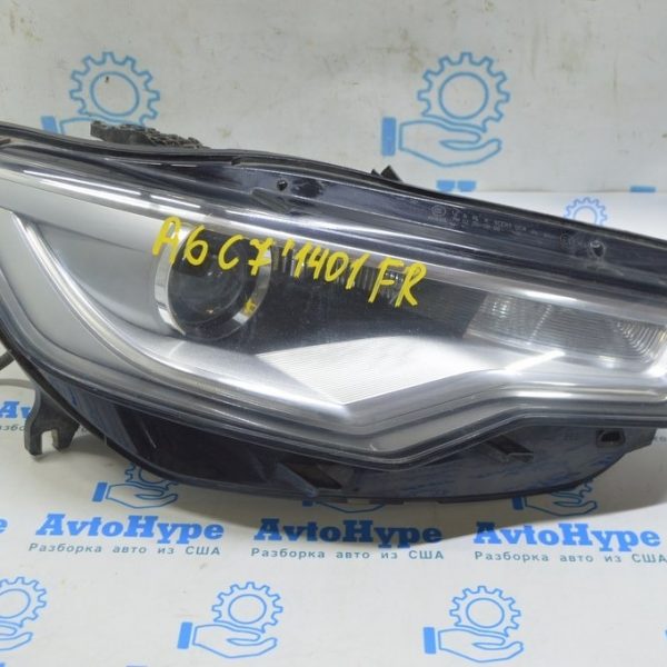 Фара передняя правая в сборе Audi A6 C7 12-15 дорест, ксенон европа (01) надлом крепления 4G0 941 030 C