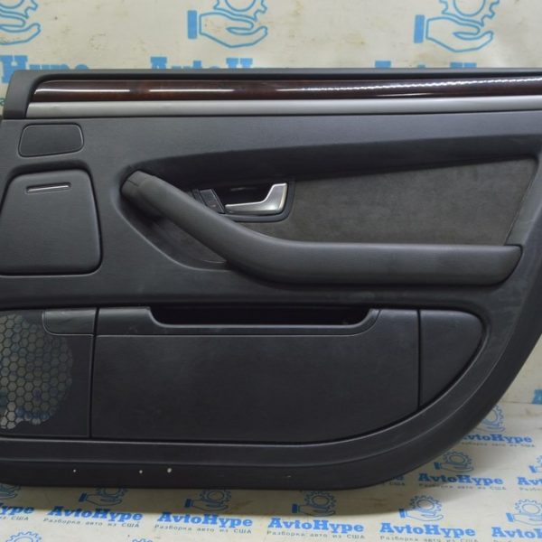 Обшивка двери (карточка) зад прав Audi A8 D3 03-09 черн, кожа, алькантара, дерево 4E4867304A QYD