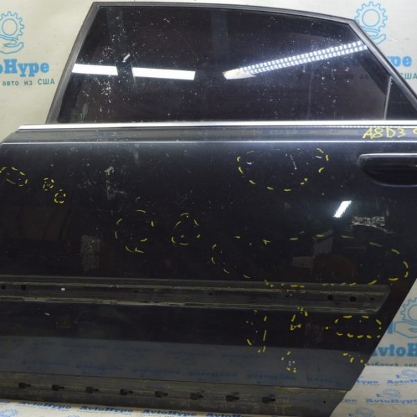 Дверь голая зад лев Audi A8 D3 03-09 long (01) синяя, вмятины 4E4833051A