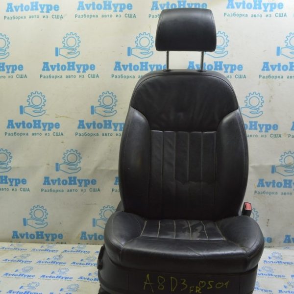 Пассажирское сидение Audi A8 D3 03-09 кожа черн (01) электро, подогрев, примято 4E0881806AB22A