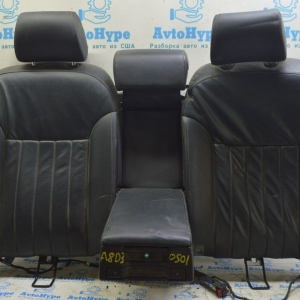 Задний ряд сидений (2 ряд) Audi A8 D3 03-09 кожа черн (01) надрывы 4E0885405F 22A