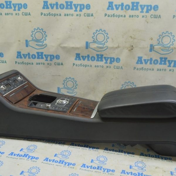 Консоль центральная (подлокотник и подстаканники) Audi A8 D3 03-09 кожа черн (01) 4E0864205L 22A