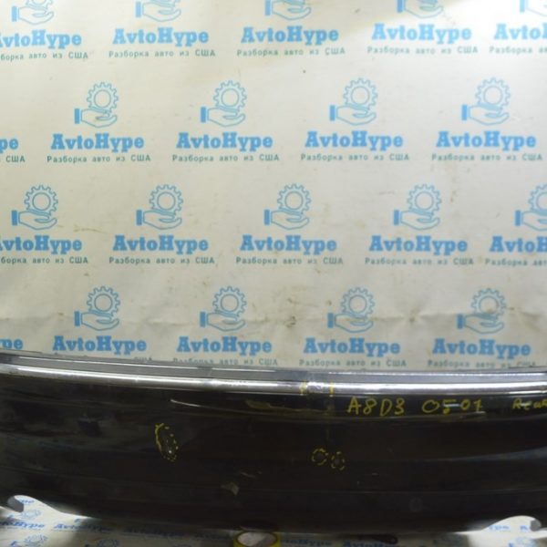 Бампер задний голый Audi A8 D3 03-09 (01) синий, под парктроники, надрыв 4E0807303E