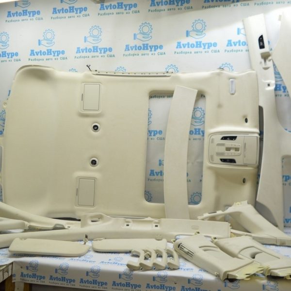 Обшивка потолка в сборе со стойками беж алькантара 1010 идеал Audi A8 D4 10-17 (01) 4h4867505e