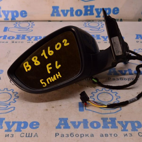 Зеркало боковое левое VW Passat b8 USA (02) 5 пин черный 561-857-507-BD-9B9