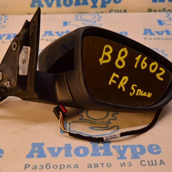 Зеркало боковое правое VW Passat b8 USA (02) 5 пинов, поворотник, черное 561-857-508-BD-9B9