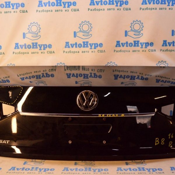 Крышка багажника VW Passat b8 USA черная (02) вмятина слева 561827025L