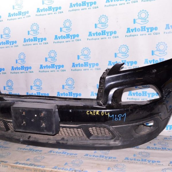 Бампер передний голый верхняя часть Jeep Cherokee KL 14-18 дорест (04) черный 5NJ52TZZAC