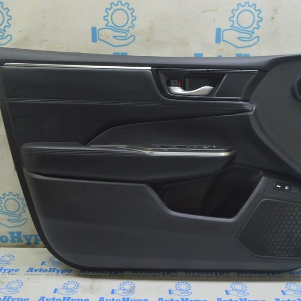 Обшивка двери карточка передняя левая Honda Clarity 18-21 usa черная, вставка кожа 83551-TRW-A21ZB