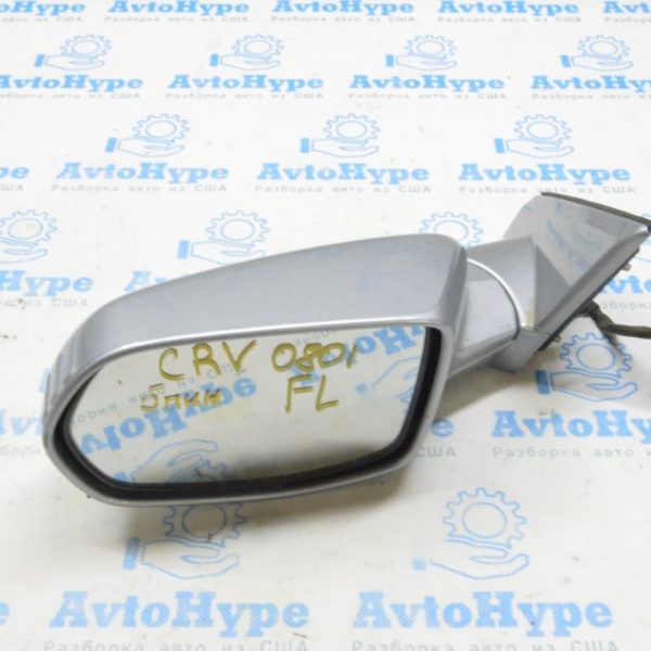 Зеркало боковое левое Honda CRV 07-09 5 пинов, подогрев (01) серебро, сколы 76250-SWA-A22ZF