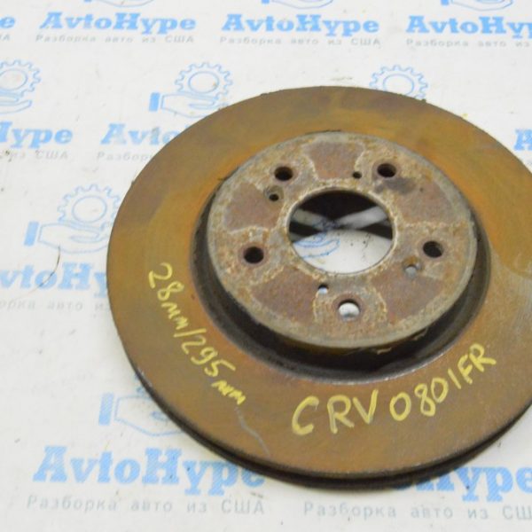 Диск тормозной перед прав Honda CRV 07-11 295/28мм 45251-STK-A00