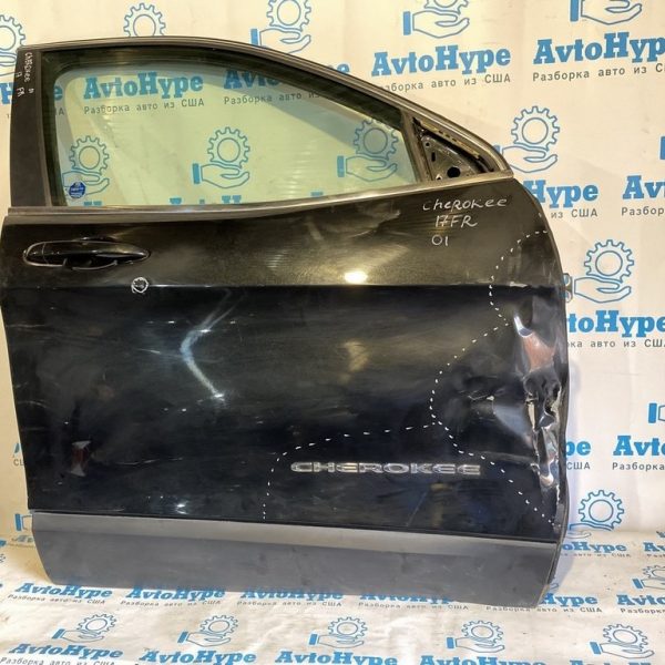 Дверь голая перед прав Jeep Cherokee KL 14-черная,цвет PXR (01) деф. сильно 68290878AB