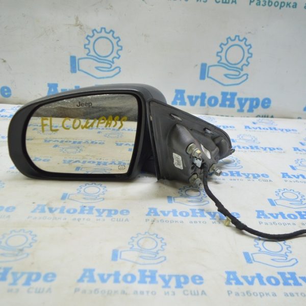 Зеркало боковое левое Jeep Compass 17- 3+4 пинов, поворотник, подогрев, графит Trailhawk (01) 68365139AA