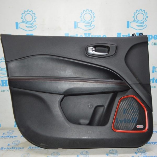 Обшивка двери карточка передняя левая Jeep Compass 17-21 черная красн строчкой,beats,Trailhawk 5UR931XCAH