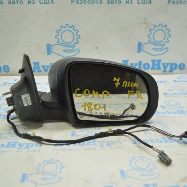 Зеркало боковое правое Jeep Compass 17- 3+4 пинов, поворотник, подогрев, графит,Trailhawk (01) 68365138AA