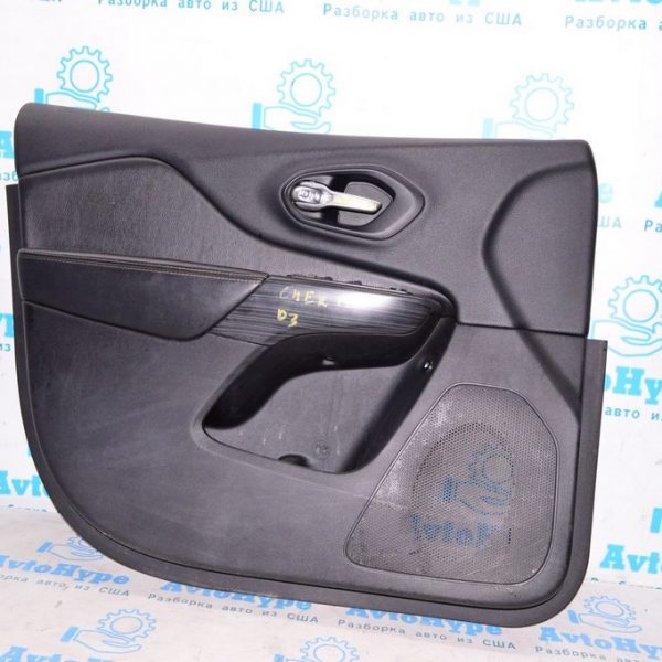 Обшивка двери (карточка) перед лев Jeep Cherokee KL 14- черн с серой вставкой (03) 6MD171X9AB