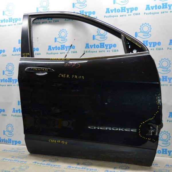 Дверь голая перед прав Jeep Cherokee KL 14- (03) черн цвет PXR деф спереди 68290878AB
