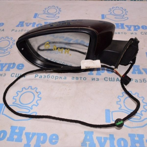 Зеркало боковое левое VW Passat b7 USA (02) 6пин бургунди 561-857-501