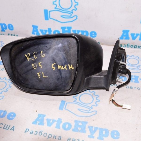 Зеркало боковое левое Nissan Rogue 14- (05) черный,цвет KH3  5 пинов 80293-4CL1A