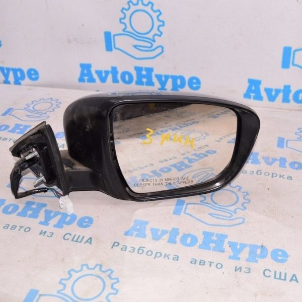 Зеркало боковое правое Nissan Rogue 14- без поворотника (02) 3пин черное 96301-9TB0A