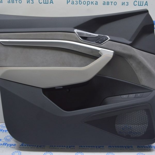 Обшивка двери (карточка) перед лев Audi E-Tron (Q8) GEN 18- черн с серой замш вставкой 4KL867103F AHH