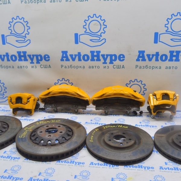 Комплект суппортов с дисками Audi E-Tron (Q8) GEN 18-22 желтые 375/36мм, 350/28мм (01) 4KE615107C