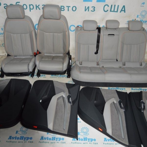 Комплект сидений с карточками Audi E-Tron (Q8) GEN 18-22 (01) черн+ серые, серые с оранж строч 4K0881403K VAK