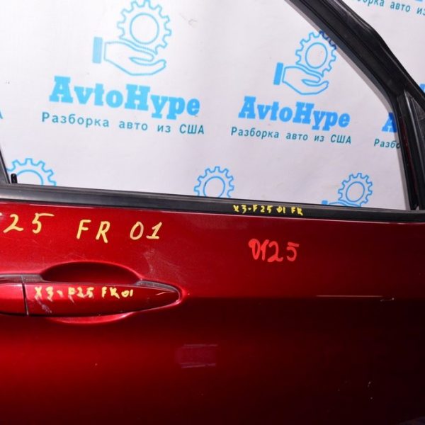 Ручка двери внешняя перед прав BMW X3 F25 11-17 keyless (01) красный цвет (A82) Vermilion red  51-21-7-286-162