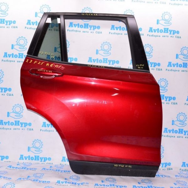 Дверь голая зад прав BMW X3 F25 11-17 (01) красный цвет (A82) Vermilion red metallic 41-52-7-238-696
